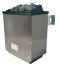 Sauna "Jonna" SET mit Kranz und graphitfarbener Tür - Farbe: Natur, Ofen externe Steuerung easy 9 kW - 224 x 210 x 206 cm (B x T x H)