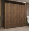Drehtürenschrank mit 2 Meter breite | Farbe: Walnuss | vier Türen | Soft-Close-Funktion | zwei Fächer | Griffe: Silber | zwei Kleiderstangen | Kleiderschrank