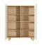 Kommode | 4 Türen | Farbe: Eiche Vicenza | 8 Fächer | Push-to-open Funktion | 100 x 38 x 125 cm | Highboard | ABS-Kanten | Holzbeine | weiche Linien