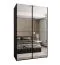 Kleiderschrank / Schiebetürenschrank | 245,5 x 160 x 54 | Soft-Close | Spiegel | 2 Kleiderstangen | 11 Fächer | Farbe: Schwarz | 2 Schiebetüren