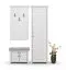 Schrank Bibaor 08, Farbe: Eiche Weiß - 209 x 67 x 41 cm (H x B x T)