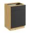 Küchenunterschrank | 1 Schublade | 1 Tür | Push-to-Open | 60 x 82 x 46,8 cm | Matterhorn 19 | grifflose Front | 1 Fach | Artisan-Eiche / Grau