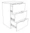 Nachtkommode Sabadell 21, Farbe: Eiche / Beige Hochglanz - 67 x 45 x 38 cm (H x B x T)