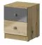 Schreibtischschrank Sirte 09, Farbe: Eiche / Weiß / Grau Hochglanz - Abmessungen: 50 x 40 x 40 cm (H x B x T)