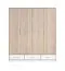 Drehtürenschrank / Kleiderschrank Beerzel 01, Farbe: Eiche / Weiß - Abmessungen: 230 x 204 x 60 cm (H x B x T)