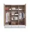 Drehtürenschrank / Kleiderschrank Beerzel 01, Farbe: Eiche / Weiß - Abmessungen: 230 x 204 x 60 cm (H x B x T)