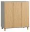 Kommode Nanez 28, Farbe: Grau / Eiche - Abmessungen: 100 x 90 x 47 cm (H x B x T)