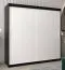 200 cm breiter Kleiderschrank mit 10 Fächern und 2 Türen | Farbe: Weiß / Schwarz Abbildung