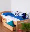 Bettrahmen für Kinder / Kinderbett 90 x 200 cm | Massivholz: Buche | Natur Lackiert | inkl. 2 Schubladen und Lattenrost | besonders hohe Qualität Abbildung