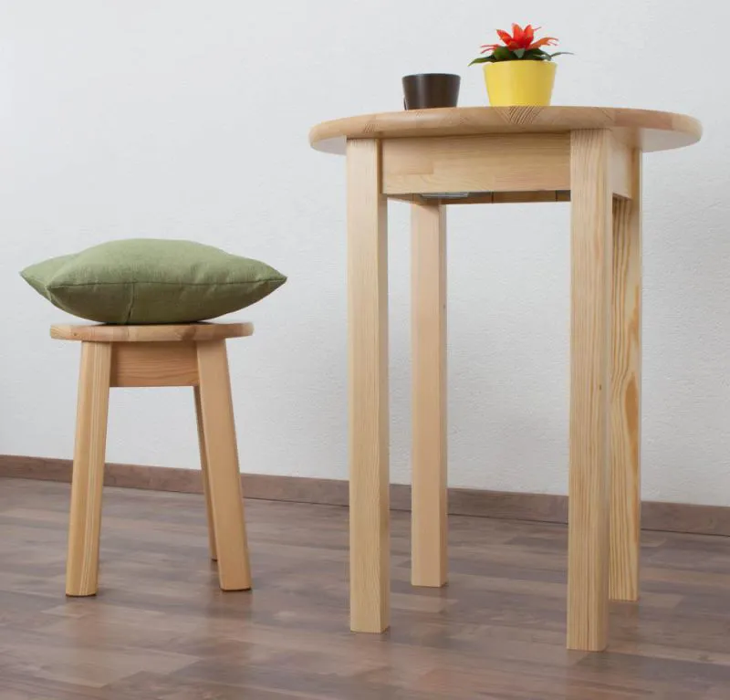 Holztisch Tisch 60x60 cm Kiefer massiv, Farbe: Natur Abbildung