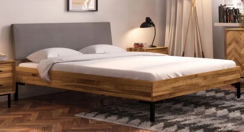 Einzelbett / Gästebett Kumeu 01 Wildeiche massiv geölt - Liegefläche: 90 x 200 cm (B x L)