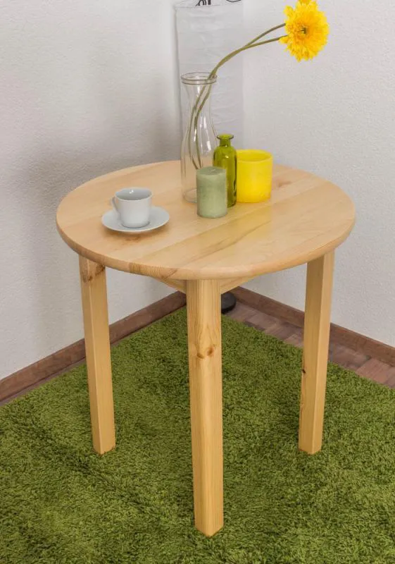 Esstisch 70x70 cm Kiefer massiv, Farbe: Natur Abbildung