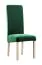 Stuhl Born 16, Buchenholz Vollholz massiv, Farbe: Natürliche Eiche / Grüne Polsterung - Abmessungen: 99 x 46 x 59 cm (H x B x T)