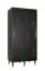 Schiebetürenschrank mit modernen Design Jotunheimen 122, Farbe: Schwarz - Abmessungen: 208 x 100,5 x 62 cm (H x B x T)