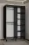 Schiebetürenschrank mit fünf Fächern Jotunheimen 76, Farbe: Schwarz - Abmessungen: 208 x 120,5 x 62 cm (H x B x T)