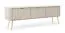 TV-Möbel Makreb 05 in Kaschmir, 57 x 168 x 39 cm, Beine aus Metall in Gold, 3 Fächer, ABS Kantenschutz, 3 Türen, für Wohnzimmer, gefräßte Fronten
