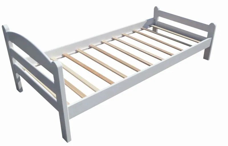 Doppelbett Damboa 13, Farbe: Weiß, Buche massiv - Liegefläche: 160 x 200 cm (B x L)