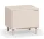 Nachtkommode | 1 Drehtür | Farbe: Beige | zwei Fächer | Nachtkästchen | Soft-Close Funktion | Maße: 45 x 40 x 39 cm | beidseitig montierbar