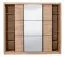 Dreitüriger Schiebetürenschrank Panevo 06, eine Spiegeltür, Farbe: Eiche Artisan, modernes Design, ABS-Kanten, Maße: 215,5 x 242 x 60 cm, 11 Fächer