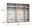 Kleiderschrank | Farbe: Weiß | 5-Türig | 3 Fächer | Griffe: Gold | 3 Kleiderstangen| Soft-Close-Funktion | Maße: 250 x 52 x 202 cm | ABS-Kanten