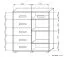 Vitrine Kavieng 05, Farbe: Eiche / Weiß - Abmessungen: 110 x 99 x 40 cm (H x B x T)