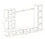 Außergewöhnliche Wohnwand Balestrand 280, Farbe: Grau / Weiß - Abmessungen: 180 x 280 x 40 cm (H x B x T), mit 10 Fächern