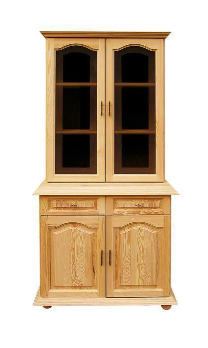 Vitrine, Kiefer Massivholz, Farbe: Natur, Breite: 95 cm Abbildung