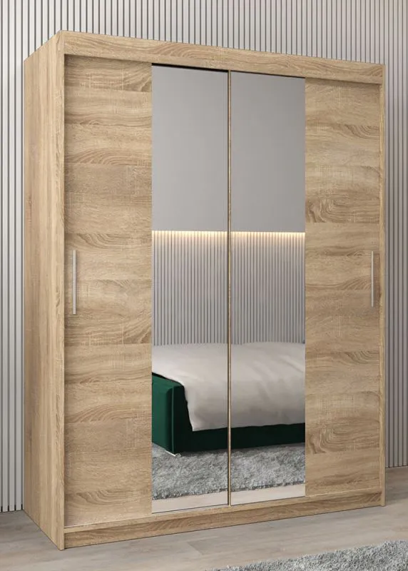 150 cm breiter Kleiderschrank mit 5 Fächern und 2 Türen | Farbe: Sonoma Eiche Abbildung