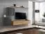 Elegante Wohnwand Balestrand 80, Farbe: Grau / Eiche Wotan - Abmessungen: 150 x 250 x 40 cm (H x B x T), mit drei Türen