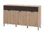 Modernes Sideboard mit viel Stauraum Zvesdara 06, drei Schubladen, Farbe: Eiche Artisan / Schwarz, drei Türen, sechs Fächer, Maße: 92,5 x 157 x 40 cm