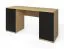 Schreibtisch | Farbe: Eiche Artisan / Schwarz | Push-to-open Funktion | 1 Drehtür | 160 cm Arbeitsfläche | Maße: 160 x 52 x 78 cm | 2 Schubladen | 2 Fächer