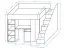 Funktionsbett / Kinderbett / Hochbett-Kombination mit Stauraum und Schreibtisch Jura 07, Farbe: Eiche Wotan / Beton - Abmessungen: 165 x 247 x 120 cm (H x B x T)