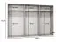 Drehtürenschrank | Farbe: Schwarz | 6 Türen | 3 Kleiderstangen | ABS-Kanten | Griffe: Gold | Maße: 300 x 52 x 202 cm | Soft-Close-Funktion | 3 Fächer