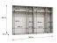 Drehtürenschrank / Kleiderschrank | Farbe: Kaschmir | 2 Spiegeltüren | 4 Fächer | Griffe: Kaschmir | 4 Kleiderstangen | Maße: 300 x 52 x 202 cm | ABS-Kanten