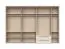 Kleiderschrank mit sieben Türen und Rahmen Neiafu 54, Farbe: Kaschmir, zwei Schubladen, Soft-Close-Funktion, Maße: 226 x 322 x 60 cm, vier Kleiderstangen