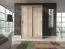 Schlichter Schwebetürenschrank Bickleigh 02, Farbe: Eiche Sonoma - Abmessungen: 200 x 130 x 62 cm (H x B x T), mit fünf Fächern