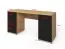 Schreibtisch | Farbe: Eiche Artisan / Schwarz | Push-to-open Funktion | 1 Drehtür | 160 cm Arbeitsfläche | Maße: 160 x 52 x 78 cm | 2 Schubladen | 2 Fächer