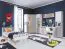 Jugendzimmer - Regal Burdinne 07, Farbe: Weiß / Eiche / Grau - Abmessungen: 190 x 45 x 40 cm (H x B x T)