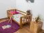 Kinderbett mit Absturzsicherung Kiefer Vollholz massiv Eichefarben A17, inkl. Lattenrost - Abmessung 70 x 160 cm 