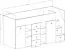 Funktionsbett / Kinderbett / Hochbett-Kombination, Treppe: Rechts, Jura 13, Farbe: Eiche Artisan / Schwarz - Abmessungen: 123 x 248,5 x 93 cm (H x B x T)