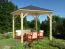 Pavillon / Pergola inkl. Pfosten, aus nordischen Fichtenholz, gehobelt, Grundfläche: 7,8 m², Zeltdach, Blockbohlenstärke 40 mm, Abmessungen: 300 x 300 cm