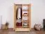 Kleiderschrank Kiefer Vollholz massiv natur Junco 08B - Abmessung 195 x 102 x 59 cm (H x B x T)