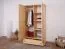 Kleiderschrank Kiefer Vollholz massiv natur Junco 08B - Abmessung 195 x 102 x 59 cm (H x B x T)
