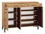 Kommode Pandrup 14, Farbe: Eiche - Abmessungen: 94 x 120 x 34 cm (H x B x T), mit 3 Türen, 2 Schubladen und 7 Fächern