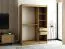 Schiebetürenschrank / Kleiderschrank Borgis 03C mit Spiegel, Farbe: Eiche Artisan / Schwarz matt - Abmessungen: 200 x 150 x 62 cm (H x B x T)