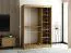 Schiebetürenschrank / Kleiderschrank Borgis 03C mit Spiegel, Farbe: Eiche Artisan / Schwarz matt - Abmessungen: 200 x 150 x 62 cm (H x B x T)