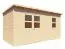 Gartenhaus aus Holz unbehandelt, inkl. Fußboden, 4,48 x 2,34 Meter, Elementgartenhaus, Flachdach, Doppeltür und Einzeltür mit Sicherheitsglas