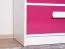 Kinderzimmer - Drehtürenschrank / Kleiderschrank Walter 01, Farbe: Weiß / Rosa Hochglanz - 191 x 80 x 50 cm (H x B x T)