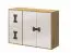 Jugendzimmer - Kommode Garian 08, Farbe: Eiche / Weiß / Grau, Abmessungen: 86 x 118x 40 cm (H x B x T)