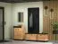 Schuhschrank Lautela 05, Farbe: Eiche / Schwarz - Abmessungen: 91 x 70 x 34 cm (H x B x T), mit 1 Schublade, 2 Türen und 4 Fächern
